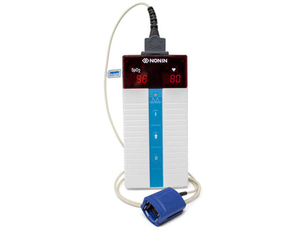 Nonin 8500 Handheld Pulse Oximeter. Includes Adult Soft SpO2 Sensor and Carry Case Grey
