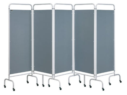 Sunflower 5 Panel Mobile Folding Ward Screen - Silver Silver