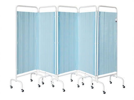 Sunflower 5 Panel Mobile Folding Ward Screen - White White