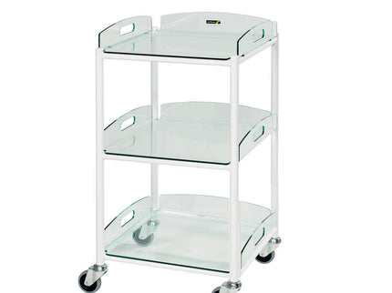 Sunflower Small Dressing Trolley with 3 Glass Effect Shelves