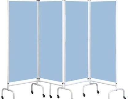 Sunflower 4 Panel Mobile Folding Ward Screen - Sky Blue Sky Blue