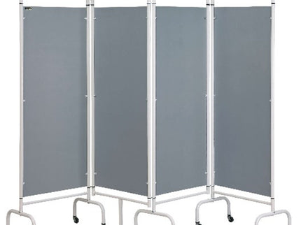Sunflower 4 Panel Mobile Folding Ward Screen - Silver Silver