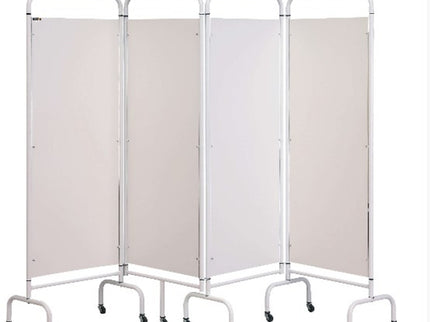 Sunflower 4 Panel Mobile Folding Ward Screen - White White