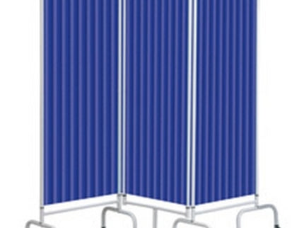 Sunflower 3 Panel Mobile Folding Curtained Screen - Summer Blue Summer Blue