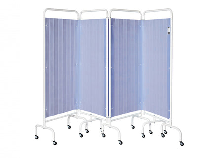 Sunflower 4 Panel Mobile Folding Curtained Screen - Summer Blue Summer Blue