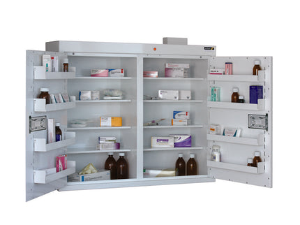 Sunflower Medicine Cabinet with 8 Shelves, 8 Door Trays and 2 Doors 85cm x 80cm x 30cm  85cm x 80cm x 30cm