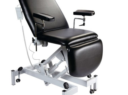 Sunflower Fusion Phlebotomy Chair with Electric Back and Foot Section Black