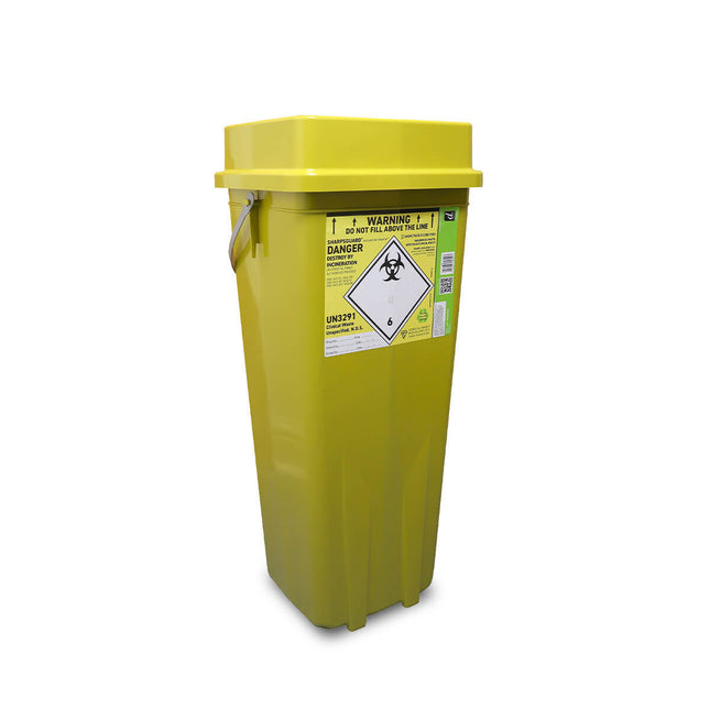 DANIELS SHARPS BIN THEATRE YELLOW LID 32L EACH