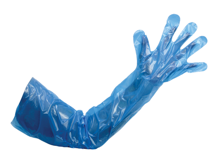 Disposable Plastic Gauntlets Blue