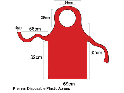 Disposable Plastic Aprons Roll Red