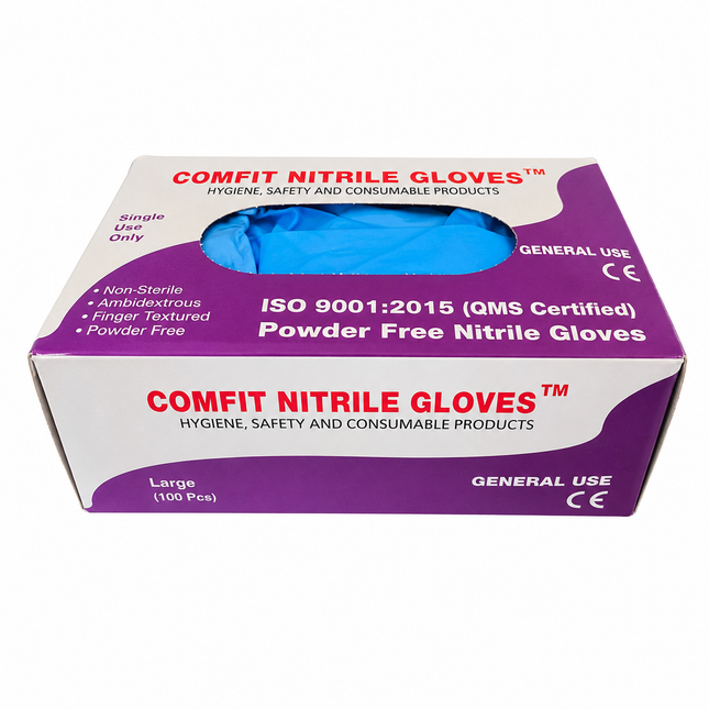 Blue (Premium) 4.0g Nitrile Gloves (100 per box) x10 boxes