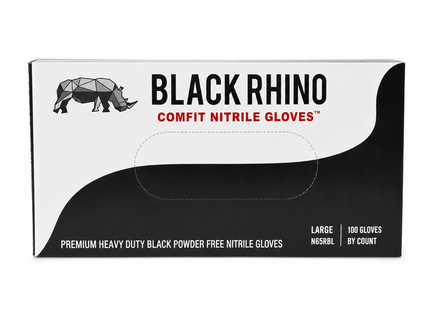Black Rhino (Heavy Duty) 5.0g Nitrile Gloves (100 per box) x10 boxes