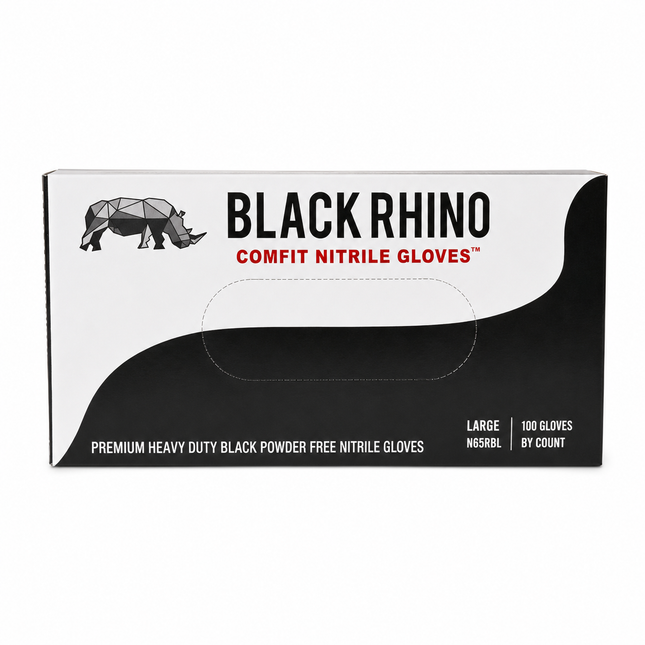Black Rhino (Heavy Duty) 5.0g Nitrile Gloves (100 per box) x10 boxes