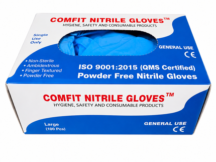 Blue 3.5g Nitrile Gloves (100 per box) x10 boxes
