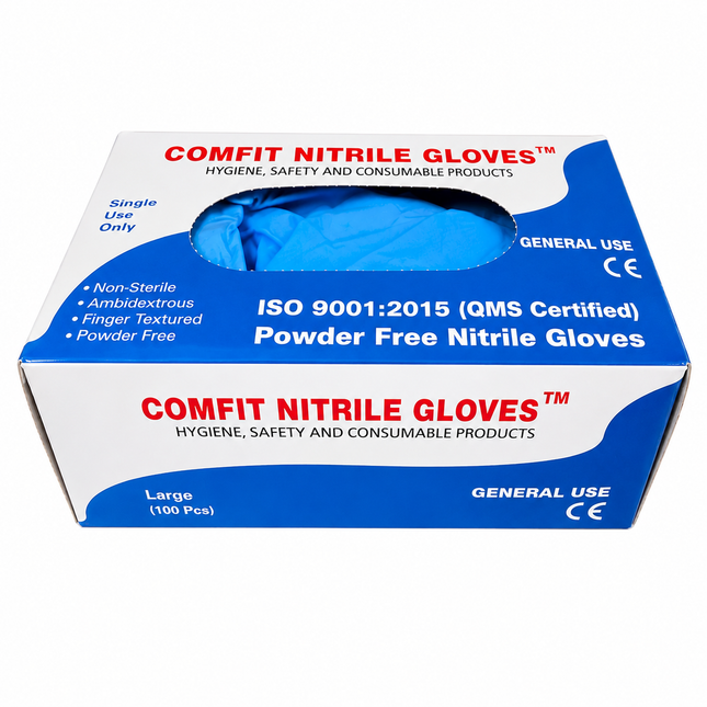 Blue 3.5g Nitrile Gloves (100 per box) x10 boxes