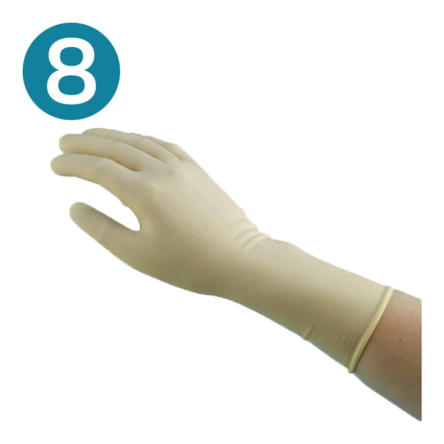 Non–Sterile Latex Procedure Gloves Natural (8.0) x200 pairs
