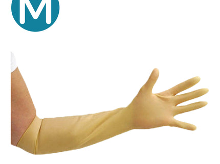 Prestige Non–Sterile Latex Gauntlets Natural (Medium) x10 pairs