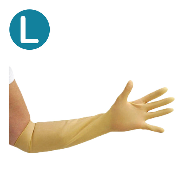 Prestige Non–Sterile Latex Gauntlets Natural (Large) x10 pairs