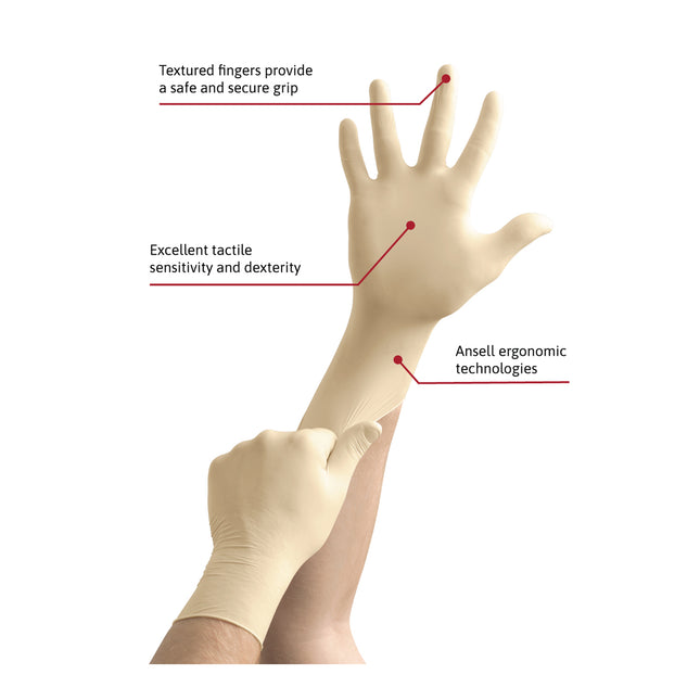 Micro–Touch® Sterile Latex Examination Gloves White (Large) x50 pairs