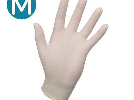 Non–Sterile Latex Examination Gloves Natural (Medium) x100 pairs