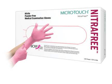 Micro–Touch® Nitrafree™ Nitrile Examination Gloves Pink (X–Large 9.5 – 10.0) x100 pairs