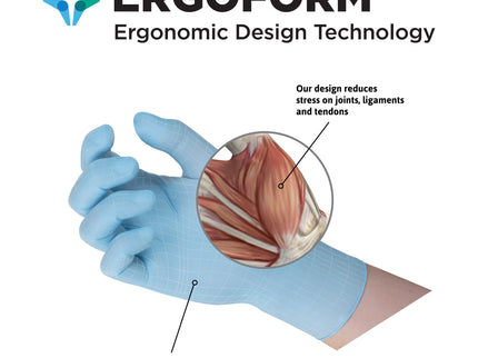 Microflex® 93–833 Non–Sterile Nitrile Examination Gloves Blue (Large 8.5 – 9.0) x250 pairs