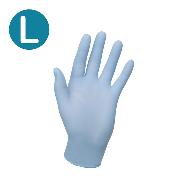 Non–Sterile Accelerator–Free Nitrile Examination Gloves Blue (Large) x150 pairs