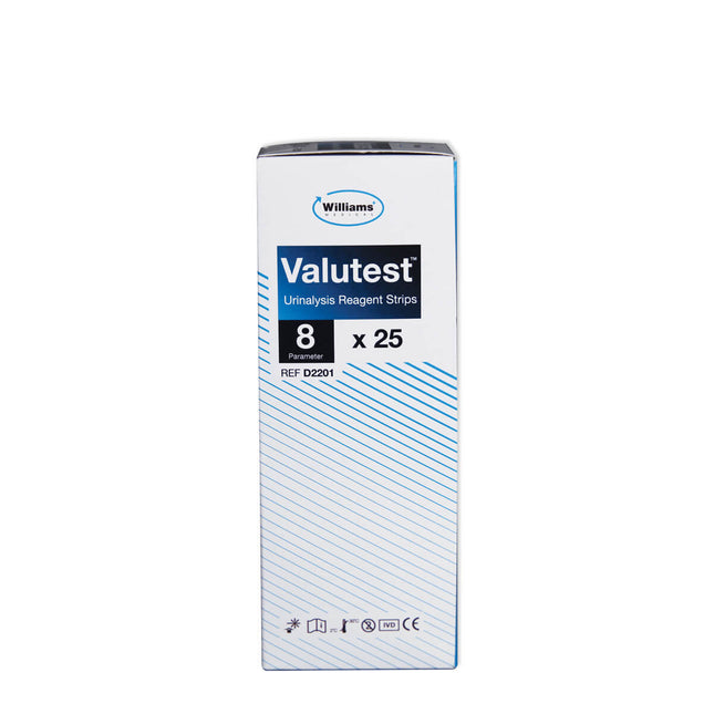 BM Valutest Urinalysis Reagent Strips (8 Parameter) x25 test strips