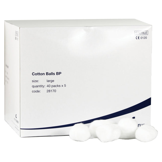 Sterile Cotton Wool Balls x 5 - Large x 40 Large