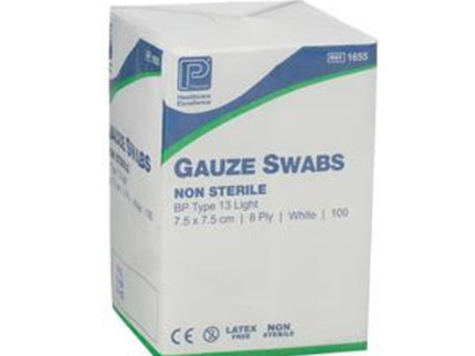 Gauze Swab Green N/S 8 PLY 10cm x 10cm x100