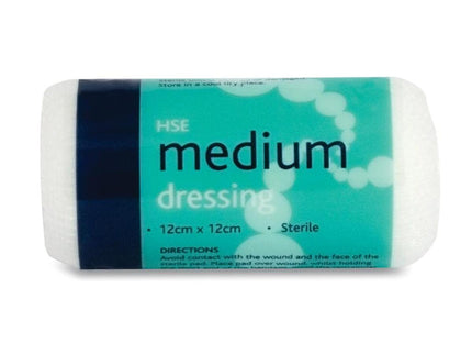 RELIANCE MEDIUM HSE DRESSING  STERILE 12X12CM X1