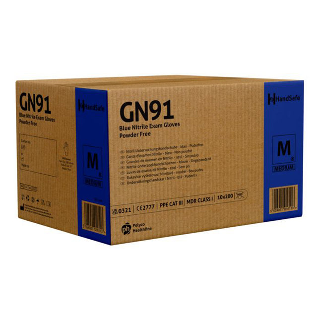 HandSafe Nitrile Examination Gloves Blue (Medium) x200 pairs