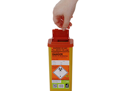 SHARPSGUARD® Eco 0.5 Sharps Container Orange With Web Opening