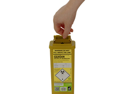 SHARPSGUARD® Eco 0.5 Sharps Container Yellow With Web Opening