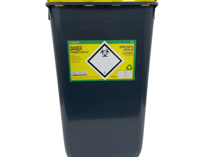 Sharpsafe® Sharps Container Bins XL Grey With Yellow Protected Access Lid (25 L)