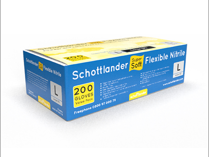 Schottlander® Super Soft Flexible Nitrile Gloves Blue (Large) x200 pairs