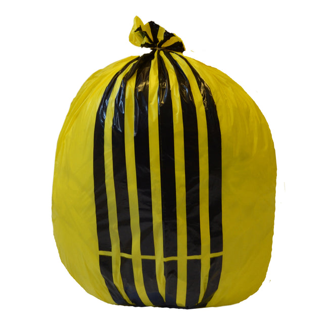 CHSA Medium–Duty Waste sacks Yellow Tiger stripe (70 L, 10 Kg)