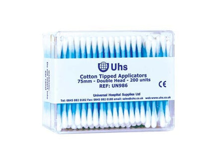 Non–Sterile Double–Tipped Cotton Applicators (76 mm)