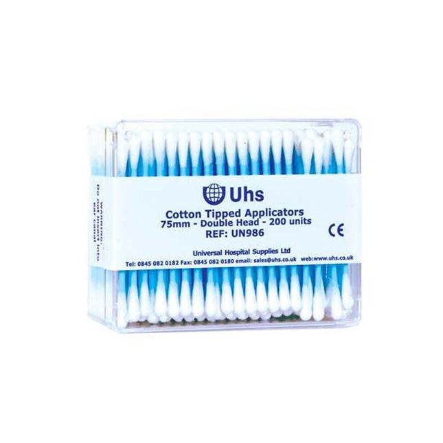 Non–Sterile Double–Tipped Cotton Applicators (76 mm)