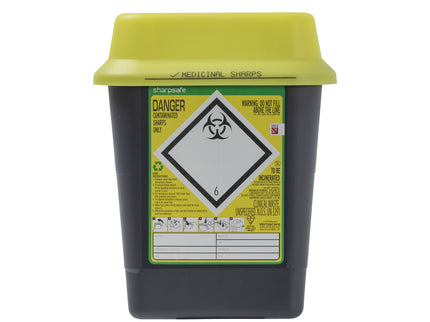 Sharpsafe® Recycled UK Grey With Yellow Lid