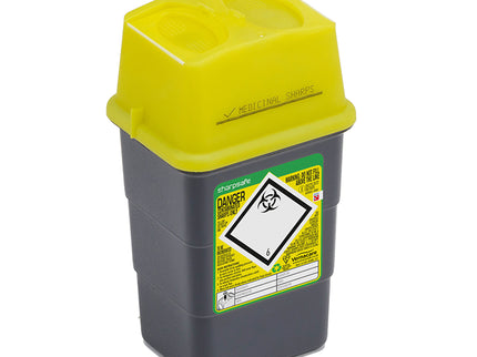 Sharpsafe® Sharps Container Bins Grey With Yellow Lid